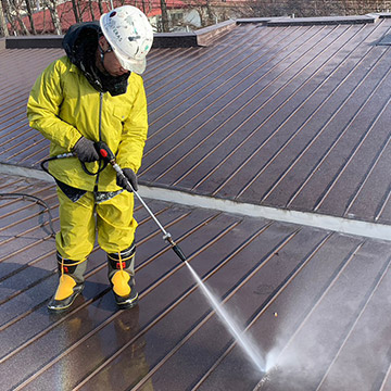 高圧水での洗浄