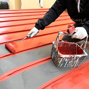 錆止め塗料の下塗り