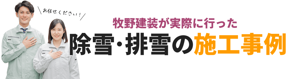 牧野建装が実際に行った除雪･排雪の施工事例