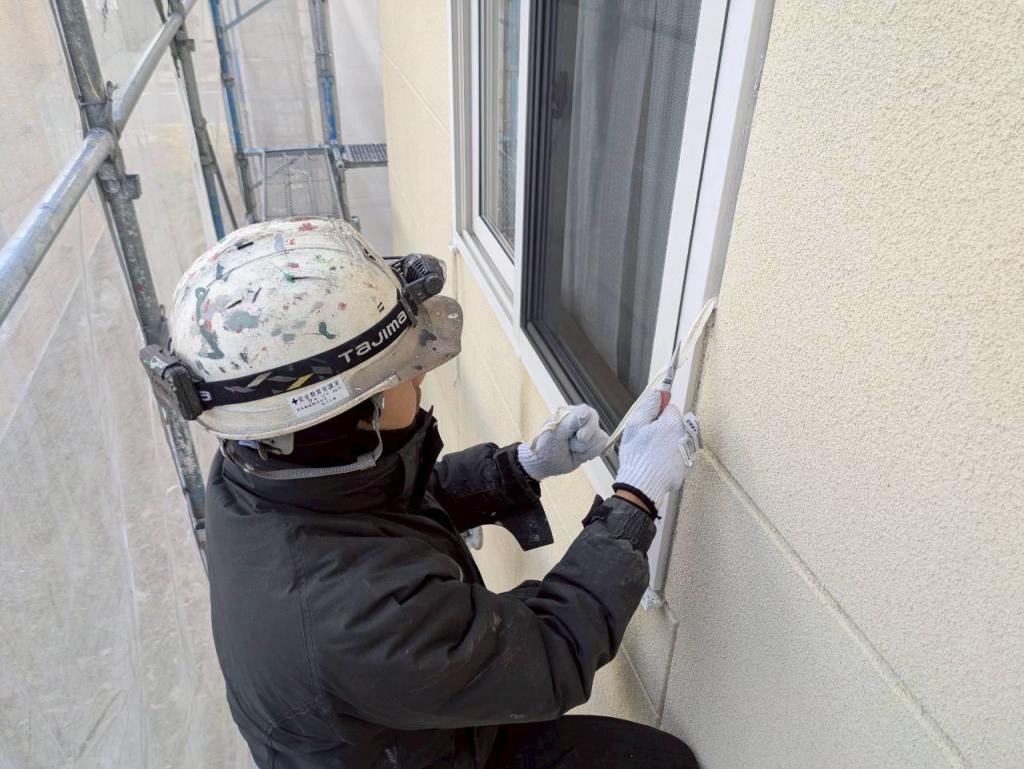 苫小牧市のぞみ町 のぞみの詩 外壁 コーキング撤去