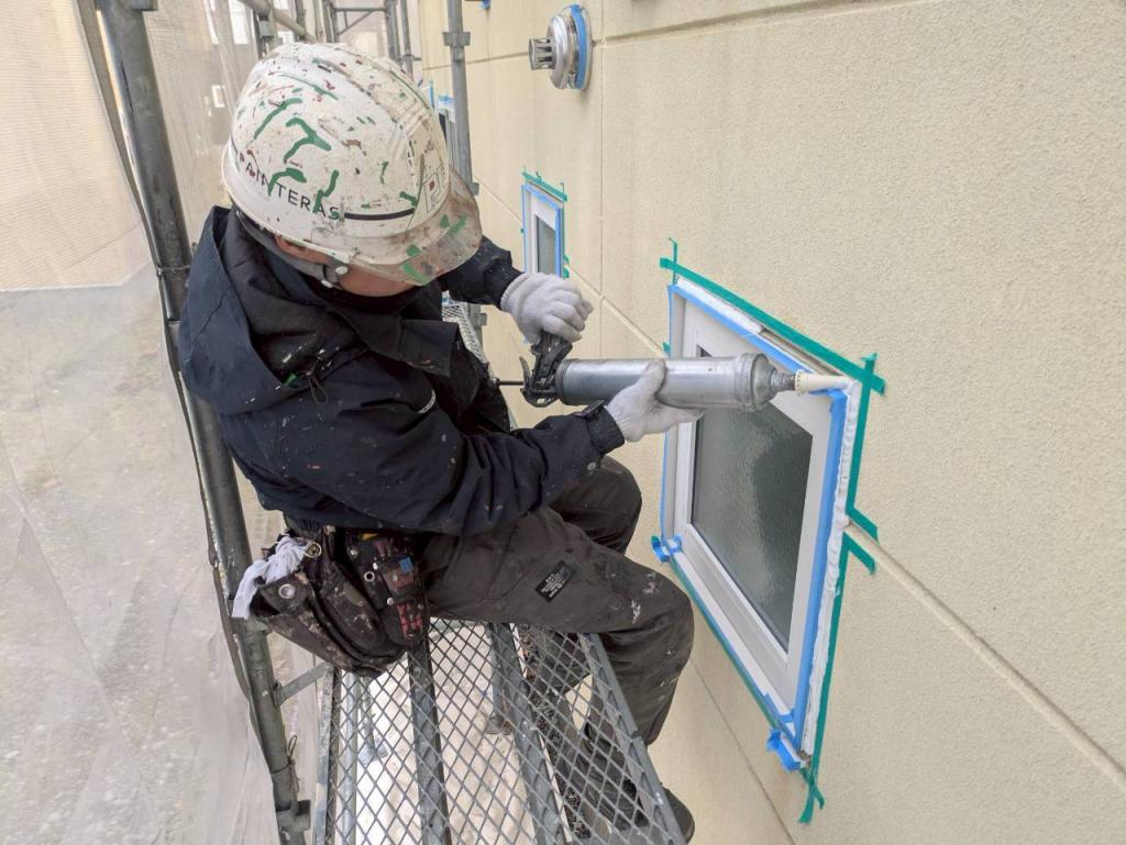 苫小牧市のぞみ町 のぞみの詩 外壁 コーキング材、充填