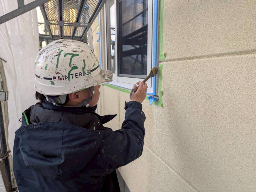 苫小牧市のぞみ町 のぞみの詩 外壁 プライマー塗布