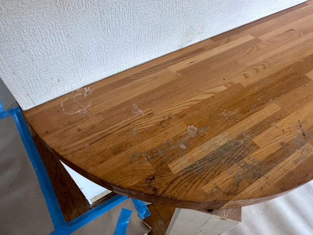 苫小牧澄川町 中古住宅室内塗装 集成材カウンター調査