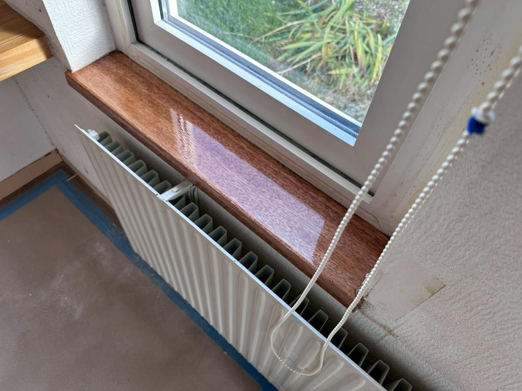 苫小牧澄川町 中古住宅室内塗装 集成材窓台アフター