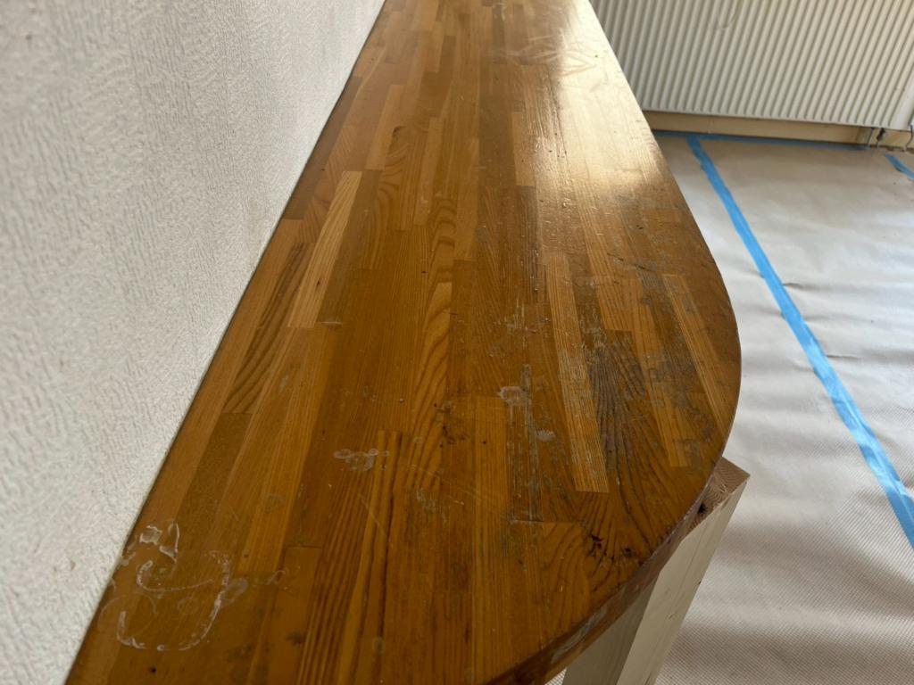 苫小牧澄川町 中古住宅室内塗装 集成材カウンター調査