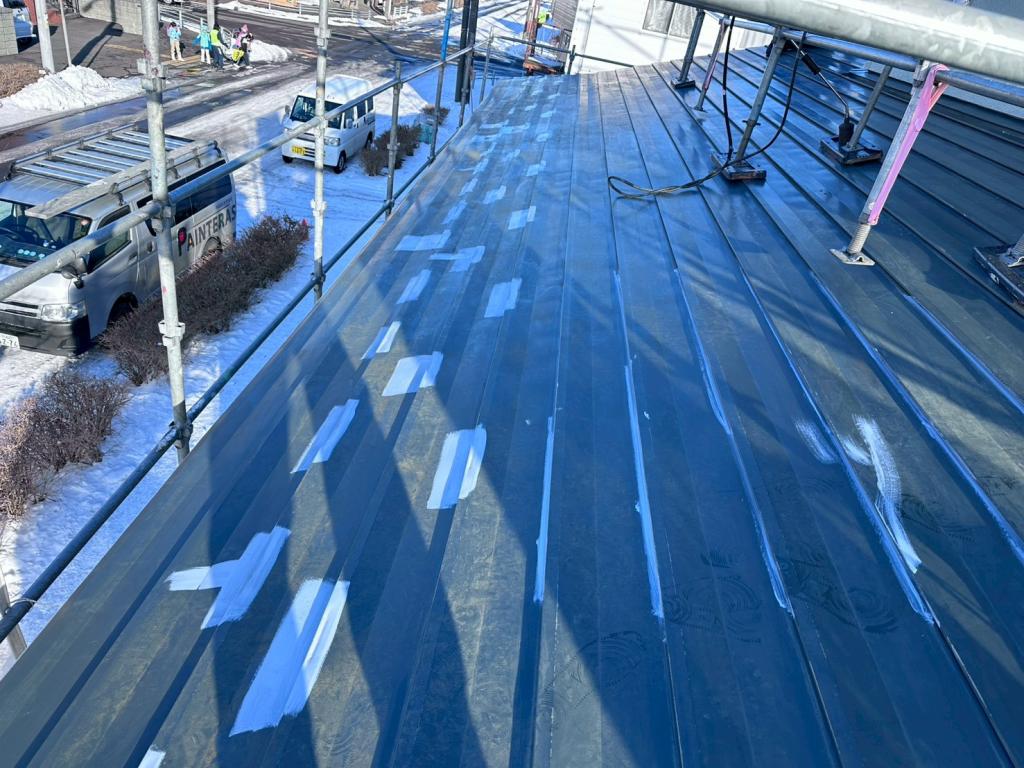 苫小牧市春日町 T様邸 屋根 錆箇所錆止め増し塗り