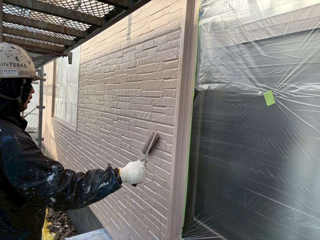 苫小牧市桜木町、S様邸 外壁 上塗り